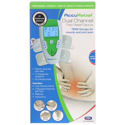 AccuRelief, Dual Channel Pain Relief Device, TENS Therapy for Muscle and Joint Pain, 1 Dual Channel Device & 4 Electrode Gel Pads Review