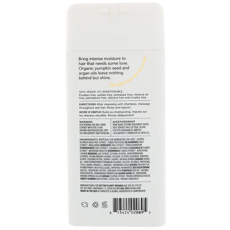 Balsam, Hårvård, Bad: Acure, Mega Moisture Conditioner, Argan Oil & Pumpkin, 12 fl oz (354 ml)