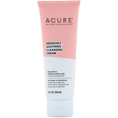 Acure Face Wash Cleansers - Rengöringsmedel, Ansikts Tvätt, Skrubba, Ton
