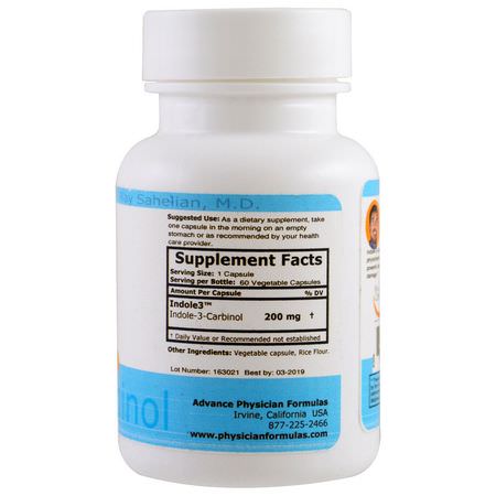 Indol 3-Karbinol, Antioxidanter, Kosttillskott: Advance Physician Formulas, Indole-3-Carbinol, 200 mg, 60 Veggie Caps