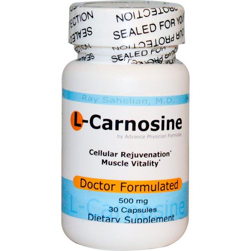 Advance Physician Formulas, L-Carnosine, 500 mg, 30 Capsules Review
