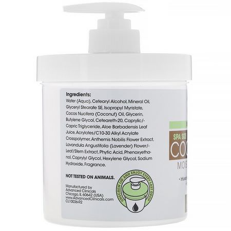 Coconut Skin Care, Beauty, Lotion, Bath: Advanced Clinicals, Coconut Oil Moisturizing Cream, 16 oz (454 g)