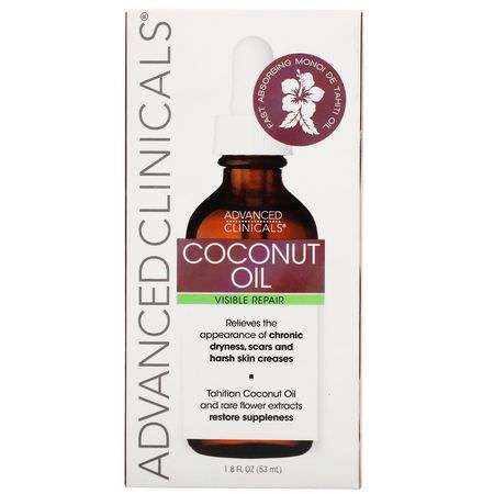 Coconut Skin Care, Beauty: Advanced Clinicals, Coconut, Visible Repair Oil, 1.8 fl oz (53 ml)