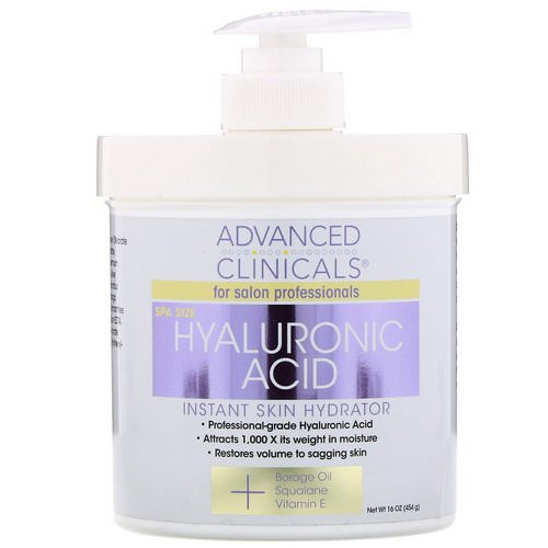 Advanced Clinicals, Hyaluronic Acid, Instant Skin Hydrator, 16 oz (454 g) Review