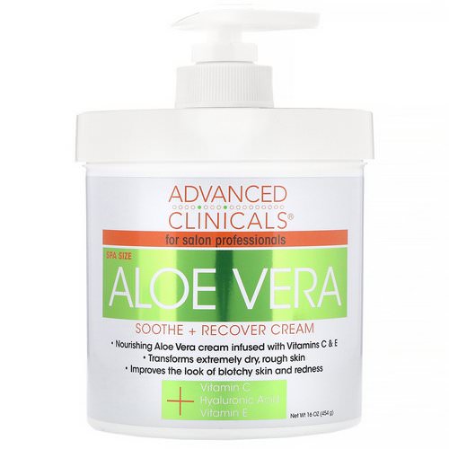 Advanced Clinicals, Soothe + Recover Cream, Aloe Vera, 16 oz (454 g) Review