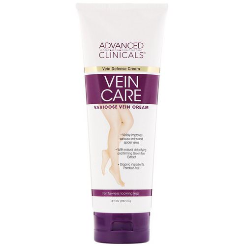 Advanced Clinicals, Vein Care, Varicose Vein Cream, 8 fl oz (237 ml) Review