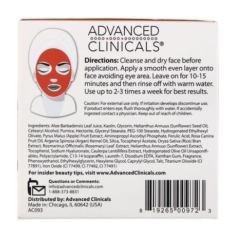 C-Vitamin, Lermasker, Skal, Ansiktsmasker: Advanced Clinicals, Vitamin C, Exfoliating Clay Mask, 5.5 oz (156 g)
