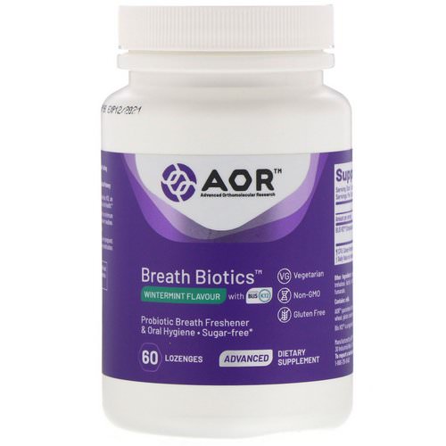 Advanced Orthomolecular Research AOR, Breath Biotics, Wintermint Flavor with Blis K12, 60 Lozenges Review