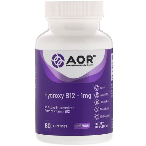 Advanced Orthomolecular Research AOR, Hydroxy B12, 1 mg, 60 Lozenges Review