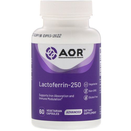 Advanced Orthomolecular Research AOR, Lactoferrin-250, 60 Vegetarian Capsules Review