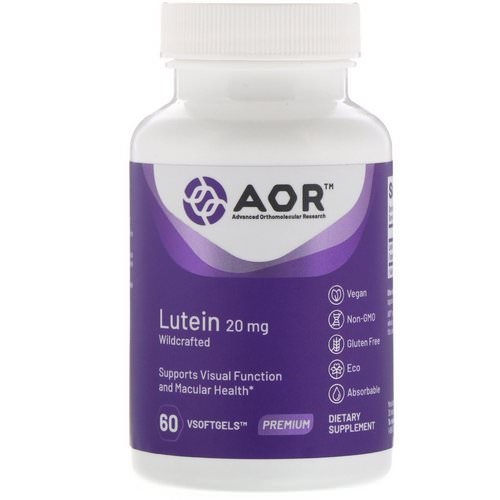 Advanced Orthomolecular Research AOR, Lutein, 20 mg, 60 VSoftgels Review