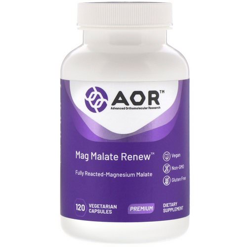 Advanced Orthomolecular Research AOR, Mag Malate Renew, 120 Vegetarian Capsules Review