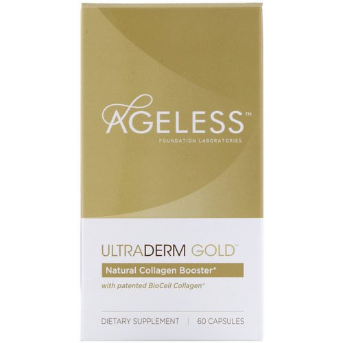 Ageless Foundation Laboratories, UltraDerm Gold, Natural Collagen Booster with Patented BioCell Collagen, 60 Capsules Review