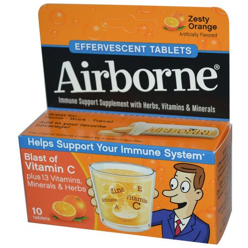 AirBorne, Blast of Vitamin C, Zesty Orange, 10 Effervescent Tablets Review