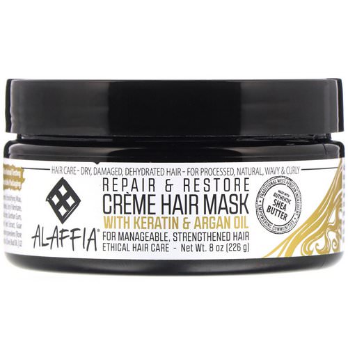 Alaffia, Repair & Restore, Creme Hair Mask with Keratin & Argan Oil, 8 oz (226 g) Review