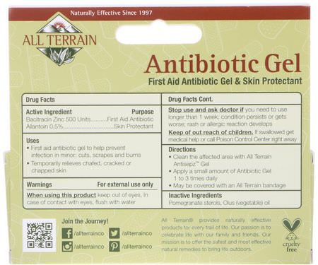 Salvor, Tematik, Första Hjälpen, Medicinskåpet: All Terrain, Antibiotic Gel, First Aid Antibiotic Gel & Skin Protectant, 0.5 fl oz (15 ml)