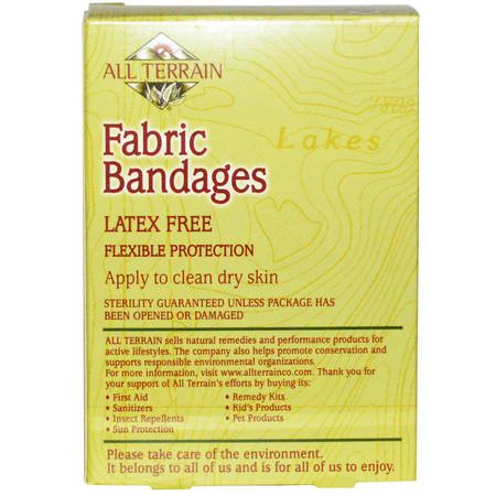 Bandage, Bandhjälpmedel, Första Hjälpen, Medicinska Skåpet: All Terrain, Fabric Bandages, Latex Free, Assorted, 30 Count