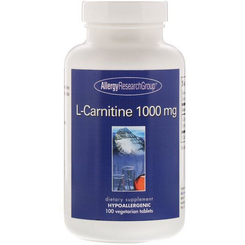 Allergy Research Group, L-Carnitine, 1000 mg, 100 Vegetarian Tablets Review