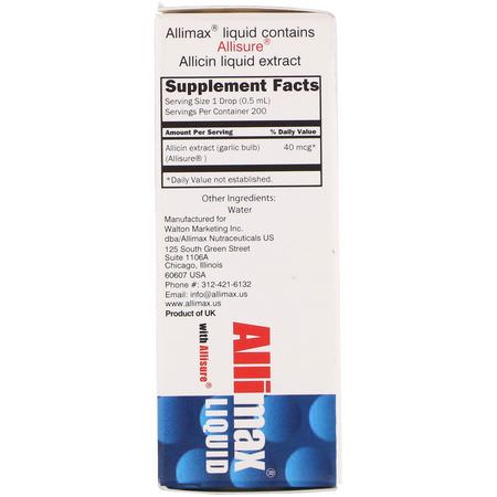 Vitlök, Homeopati, Örter: Allimax, Liquid with Allisure, 1/3 fl oz (10 ml)
