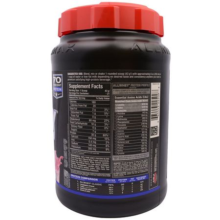 Vassleprotein, Idrottsnäring: ALLMAX Nutrition, AllWhey Classic, 100% Whey Protein, Strawberry, 2 lbs (907 g)