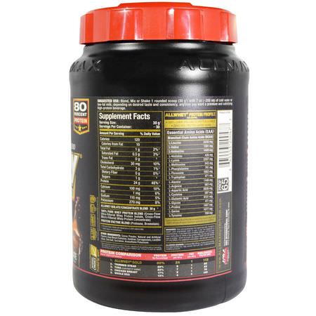 Vassleprotein, Idrottsnäring: ALLMAX Nutrition, AllWhey Gold, 100% Whey Protein + Premium Whey Protein Isolate, Chocolate, 2 lbs (907 g)