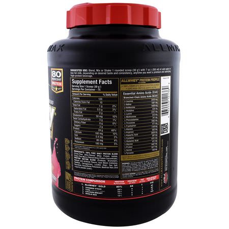 Vassleprotein, Idrottsnäring: ALLMAX Nutrition, AllWhey Gold, 100% Whey Protein + Premium Whey Protein Isolate, Strawberry, 5 lbs. (2.27 kg)