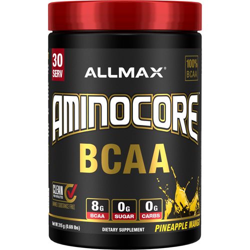 ALLMAX Nutrition, AMINOCORE, BCAA, 8G BCAA + 0 Sugar + 0 Carbs, Pineapple Mango, 0.69 lbs (315 g) Review