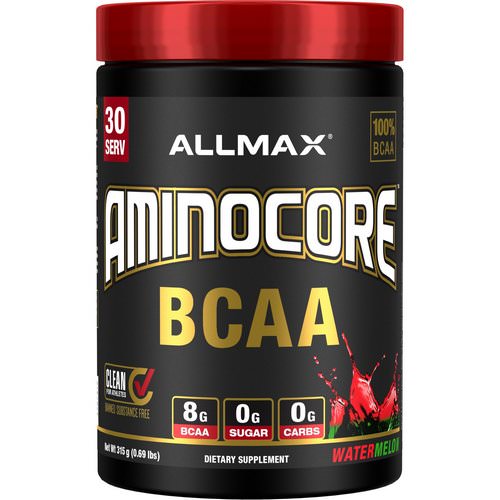 ALLMAX Nutrition, AMINOCORE, BCAA, 8G BCAA + 0 Sugar + 0 Carbs, Watermelon, 0.69 lbs (315 g) Review