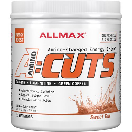 ALLMAX Nutrition, AMINOCUTS (ACUTS), Amino-Charged Energy Drink, Sweet Tea, 7.4 oz (210 g) Review