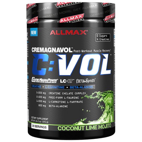 ALLMAX Nutrition, C:VOL, Professional-Grade Creatine + Taurine + L-Carnitine Complex, Coconut Lime Mojito, 13.2 oz (375 g) Review