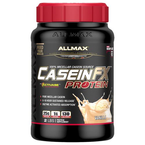 ALLMAX Nutrition, CaseinFX, 100% Casein Micellar Protein, Vanilla, 2 lbs. (907 g) Review