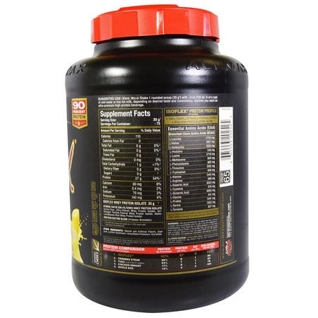 Vassleprotein, Idrottsnäring: ALLMAX Nutrition, Isoflex, Pure Whey Protein Isolate (WPI Ion-Charged Particle Filtration), Banana, 5 lbs (2.27 kg)