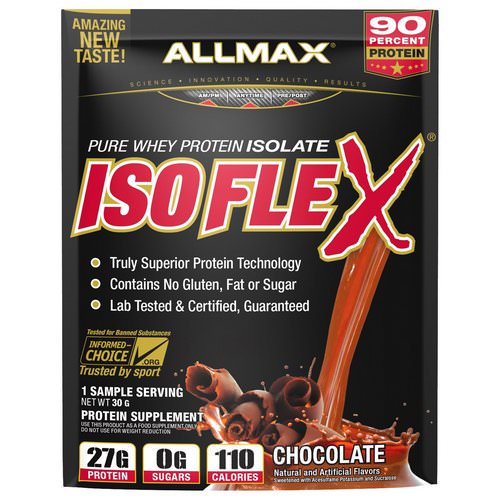 ALLMAX Nutrition, Isoflex, 100% Ultra-Pure Whey Protein Isolate (WPI Ion-Charged Particle Filtration), Chocolate, 1 Sample Serving, 1.06 oz (30 g) Review
