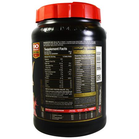 Vassleprotein, Idrottsnäring: ALLMAX Nutrition, Isoflex, Pure Whey Protein Isolate (WPI Ion-Charged Particle Filtration), Strawberry, 2 lbs. (907 g)