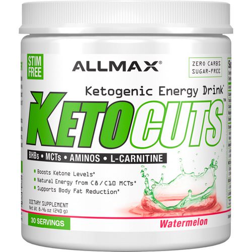 ALLMAX Nutrition, KetoCuts, Ketogenic Energy Drink, Watermelon, 8.47 oz (240 g) Review