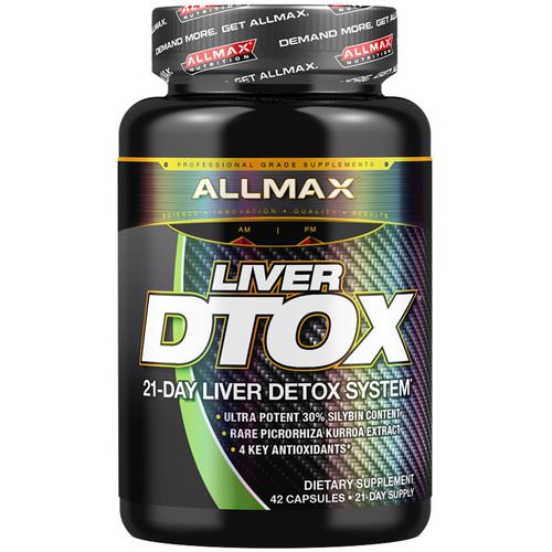 ALLMAX Nutrition, Liver Dtox with Extra Strength Silymarin (Milk Thistle) and Turmeric (95% Curcumin), 42 Capsules Review
