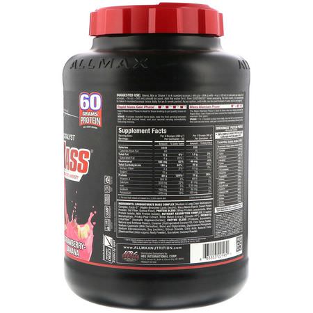 Viktökare, Protein, Sportnäring: ALLMAX Nutrition, Quick Mass, Rapid Mass Gain Catalyst, Strawberry-Banana, 6 lbs (2.72 kg)