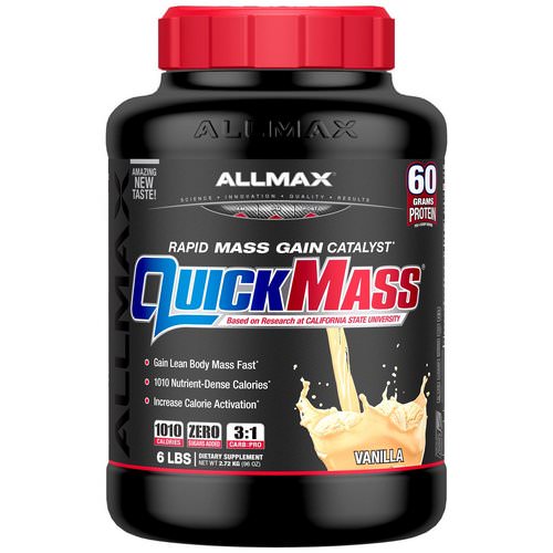 ALLMAX Nutrition, Quick Mass, Rapid Mass Gain Catalyst, Vanilla, 6 lbs (2.72 kg) Review
