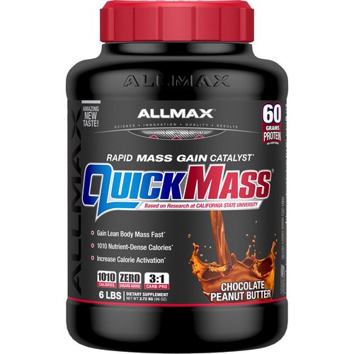 ALLMAX Nutrition, QuickMass, Rapid Mass Gain Catalyst, Chocolate Peanut Butter, 6 lbs (2.72 kg) Review