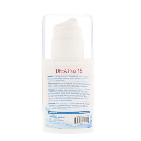 Dhea, Kosttillskott: AllVia, DHEA Plus 15, Natural DHEA Cream, Unscented, 2 oz (57 g)