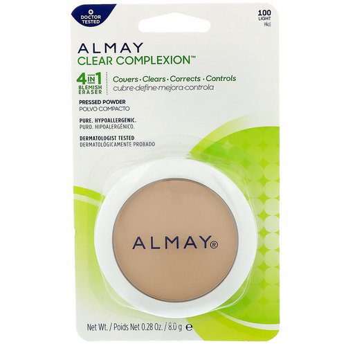 Almay, Clear Complexion Pressed Powder, 100, Light, 0.28 oz (8 g) Review