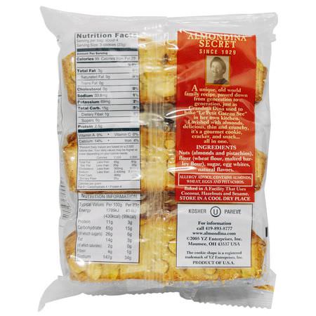 Crackers, Cookies, Snacks: Almondina, Almonduo, Almond and Pistachio Biscuits, 4 oz (113 g)