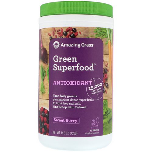 Amazing Grass, Green Superfood, Antioxidant, Sweet Berry, 14.8 oz (420 g) Review