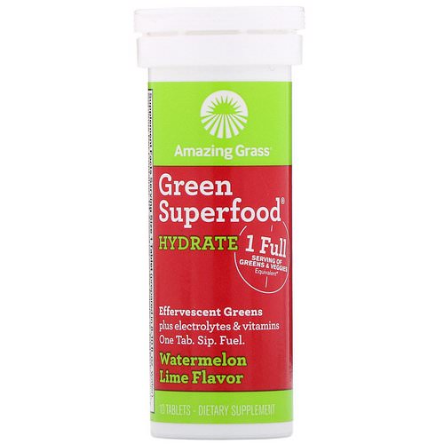 Amazing Grass, Green Superfood, Effervescent Greens Hydrate, Watermelon Lime Flavor, 10 Tablets Review