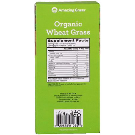 Vetegräs, Superfoods, Green, Supplements: Amazing Grass, Organic Wheat Grass, 15 Individual Packets, 0.28 oz (8 g) Each