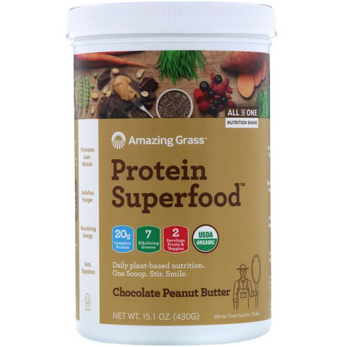 Amazing Grass, Protein Superfood, Chocolate Peanut Butter, 15.1 oz (430 g) Review