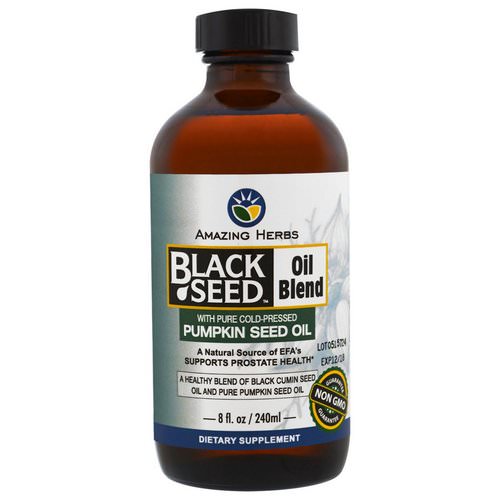 Amazing Herbs, Black Seed Oil Blend with Pure Cold-Pressed Pumpkin Seed Oil, 8 fl oz (240 ml) Review
