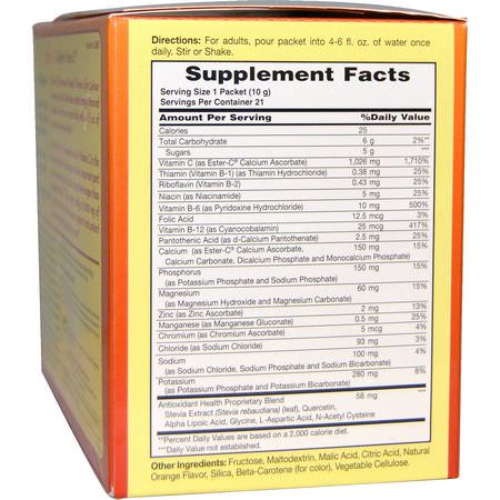Influensa, Hosta, Förkylning, Ester-C: American Health, Ester-C Effervescent, Natural Orange Flavor, 1000 mg, 21 Packets, 0.35 oz (10 g) Each