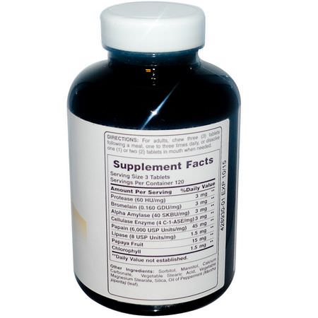 Proteolytiskt Enzym, Matsmältningsenzym, Matsmältning, Kosttillskott: American Health, Super Papaya Enzyme Plus, 360 Chewable Tablets