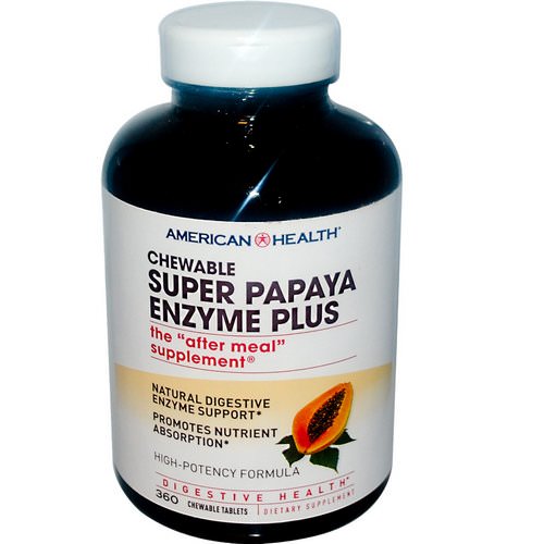 American Health, Super Papaya Enzyme Plus, 360 Chewable Tablets Review